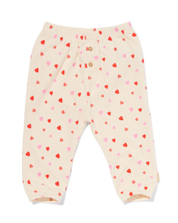 pantalon nouveau-né ajour cœurs écru écru - 33428020ECRU - HEMA