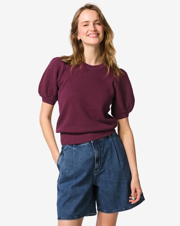 damesshort wide fit denim middenblauw middenblauw - 36209180MIDBLUE - HEMA