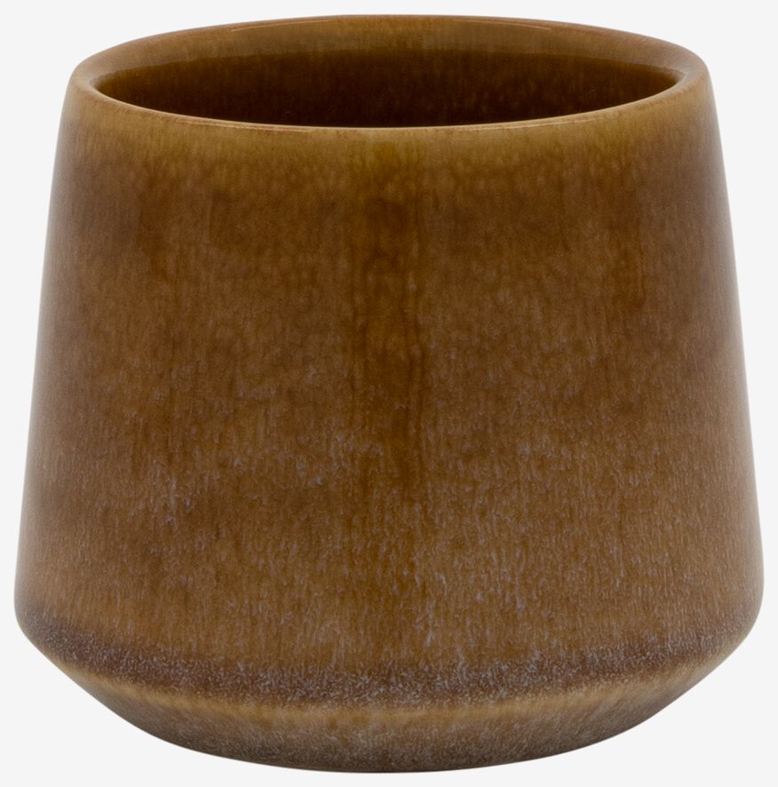 Keramikblumentopf, reaktive Glasur, Ø 8,5 x 7 cm, braun - 13322206 - HEMA