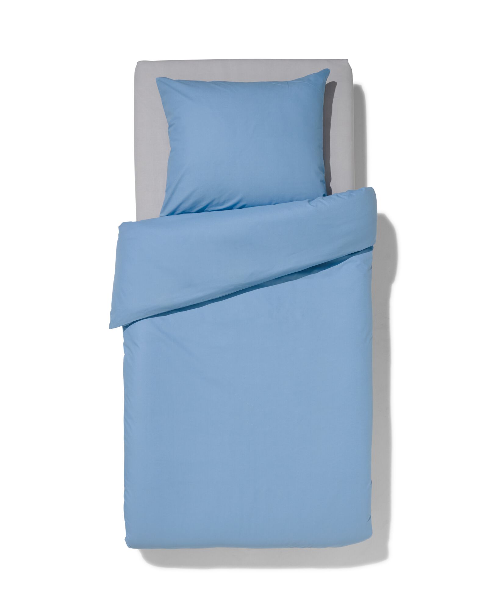 housse de couette en coton doux 140x200/220 bleu glacier - 5790137 - HEMA