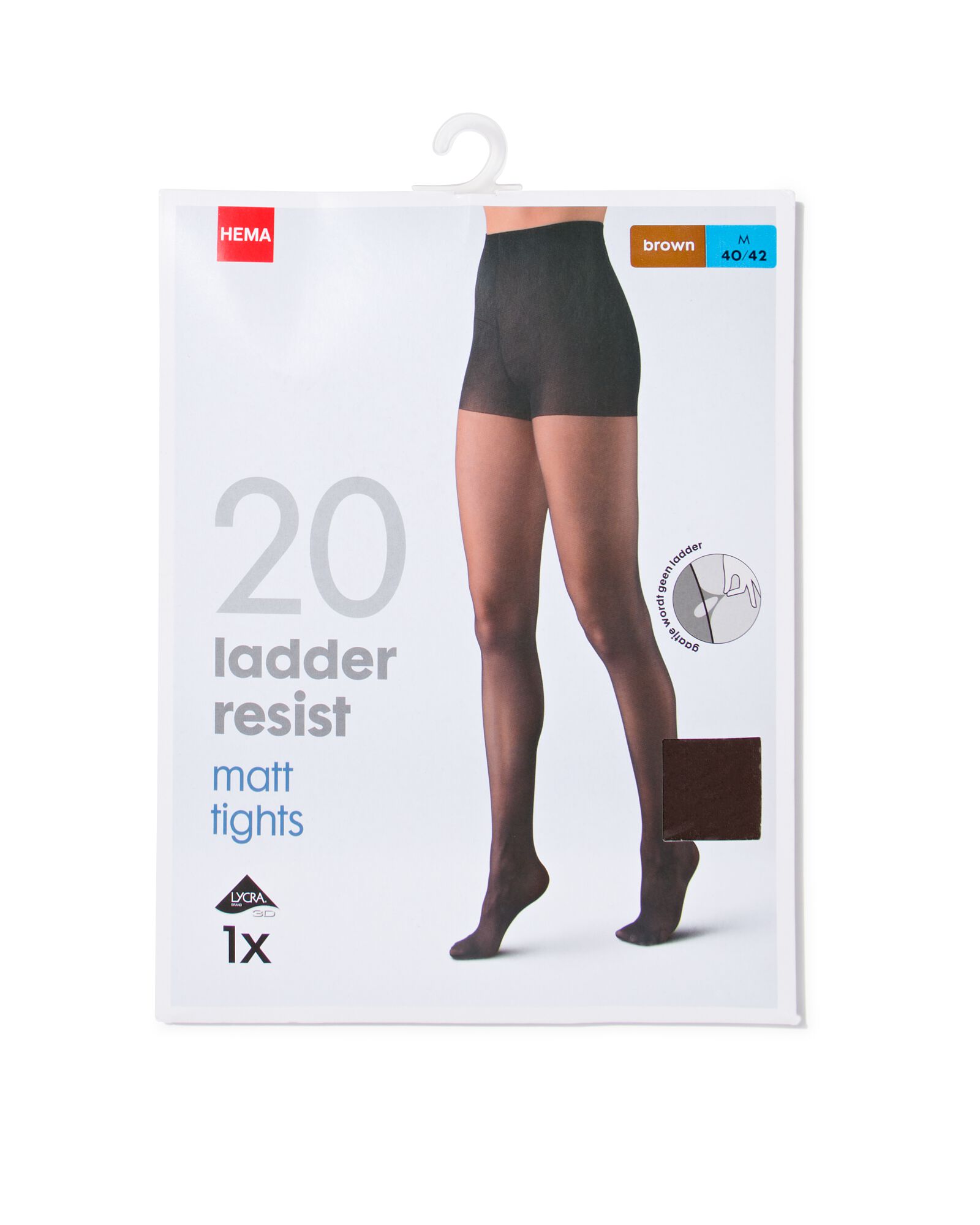 collants anti-filage 20 deniers marron marron - 4060125BROWN - HEMA