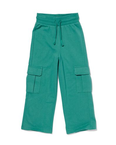 pantalon sweat enfant à jambes larges vert 110/116 - 30839769 - HEMA