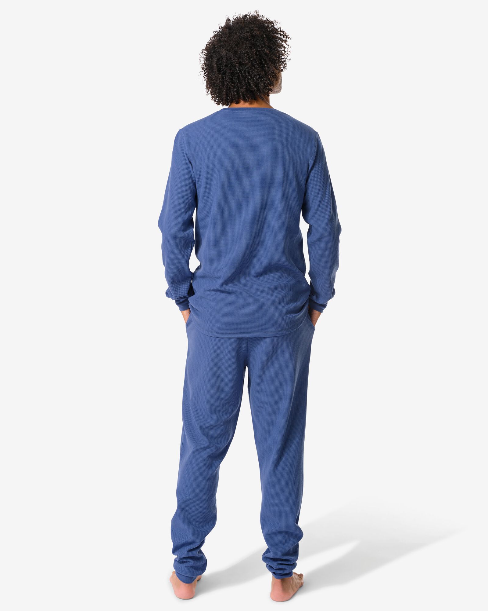pyjama pour hommes gaufr&eacute;  bleu bleu - 23610550BLUE - HEMA