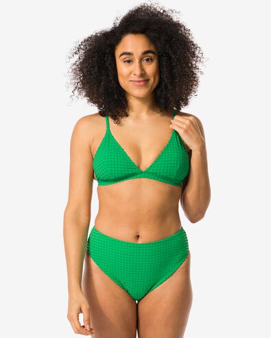 Damen-Bikinislip, hohe Taille grün S - 22351567 - HEMA
