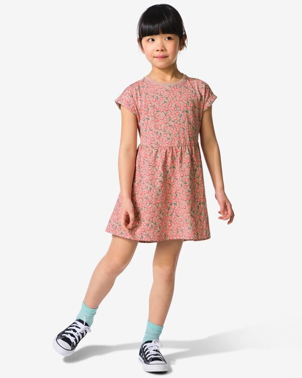 robe enfant trap&egrave;ze jersey imprim&eacute; fruits &eacute;cru &eacute;cru - 30865905ECRU - HEMA