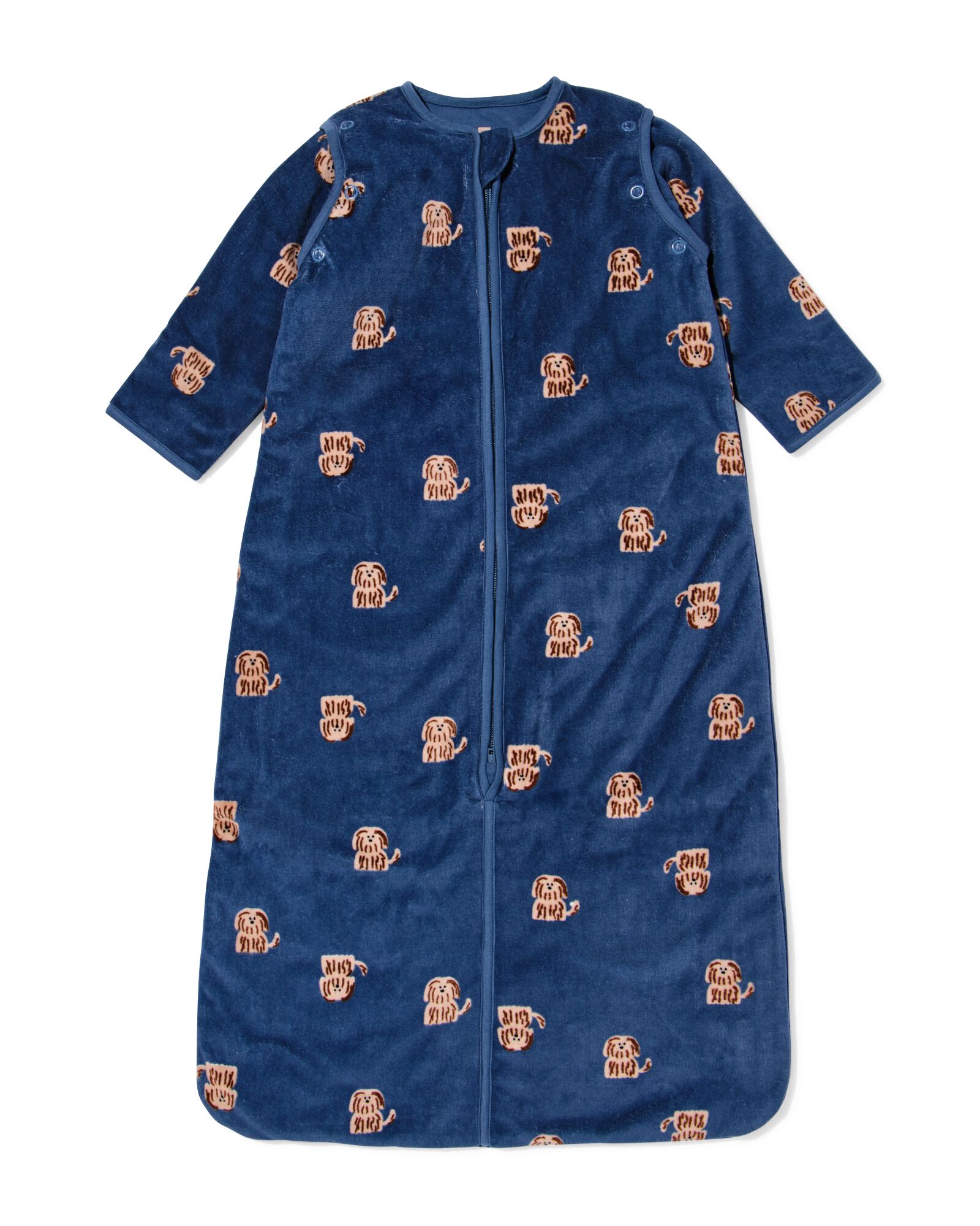 gigoteuse avec manches amovibles velours tog 3,0 chiens bleu bleu - 33365350BLUE - HEMA