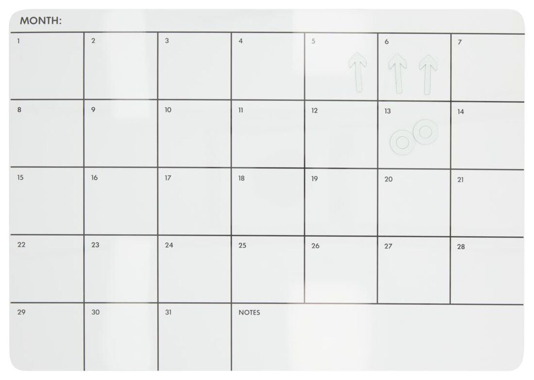 Weißwandtafel, 28 x 39 cm, Monatsplaner - 14100615 - HEMA