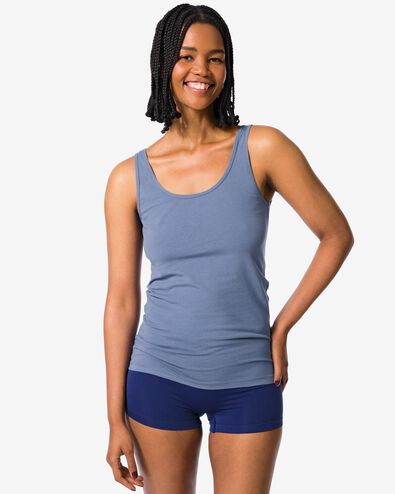 Damenunterhemd aus Baumwolle blau blau - 19671414BLUE - HEMA