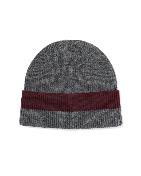 bonnet homme gris-rouge - 16500028 - HEMA