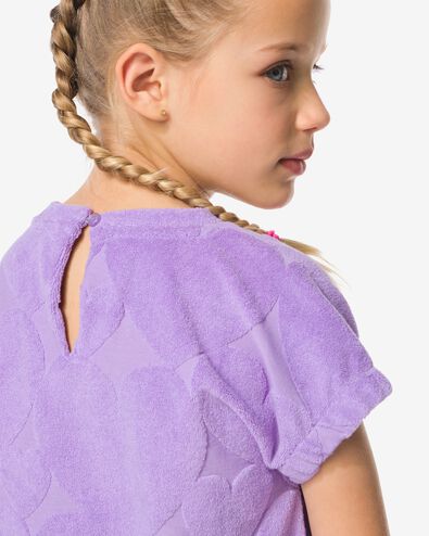 Kinder-T-Shirt, Frottee, Herzen violett violett - 30848702PURPLE - HEMA