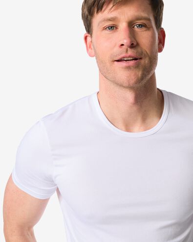 2 t-shirts homme slim fit col rond sans coutures blanc blanc - 1000009848 - HEMA