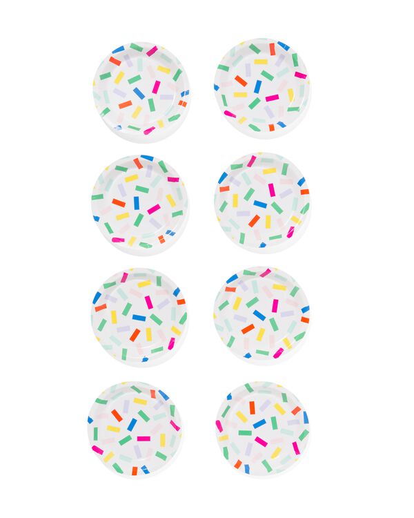 gebaksbordje confetti 8 stuks - 14250073 - HEMA