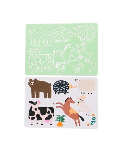 pochoir 26,5x20,5cm plastique animaux - 15900153 - HEMA