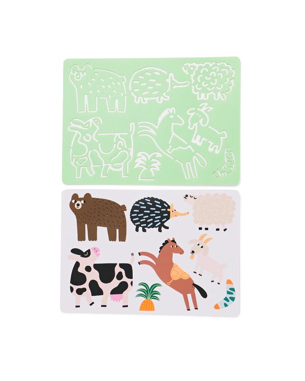 pochoir 26,5x20,5cm plastique animaux - 15900153 - HEMA