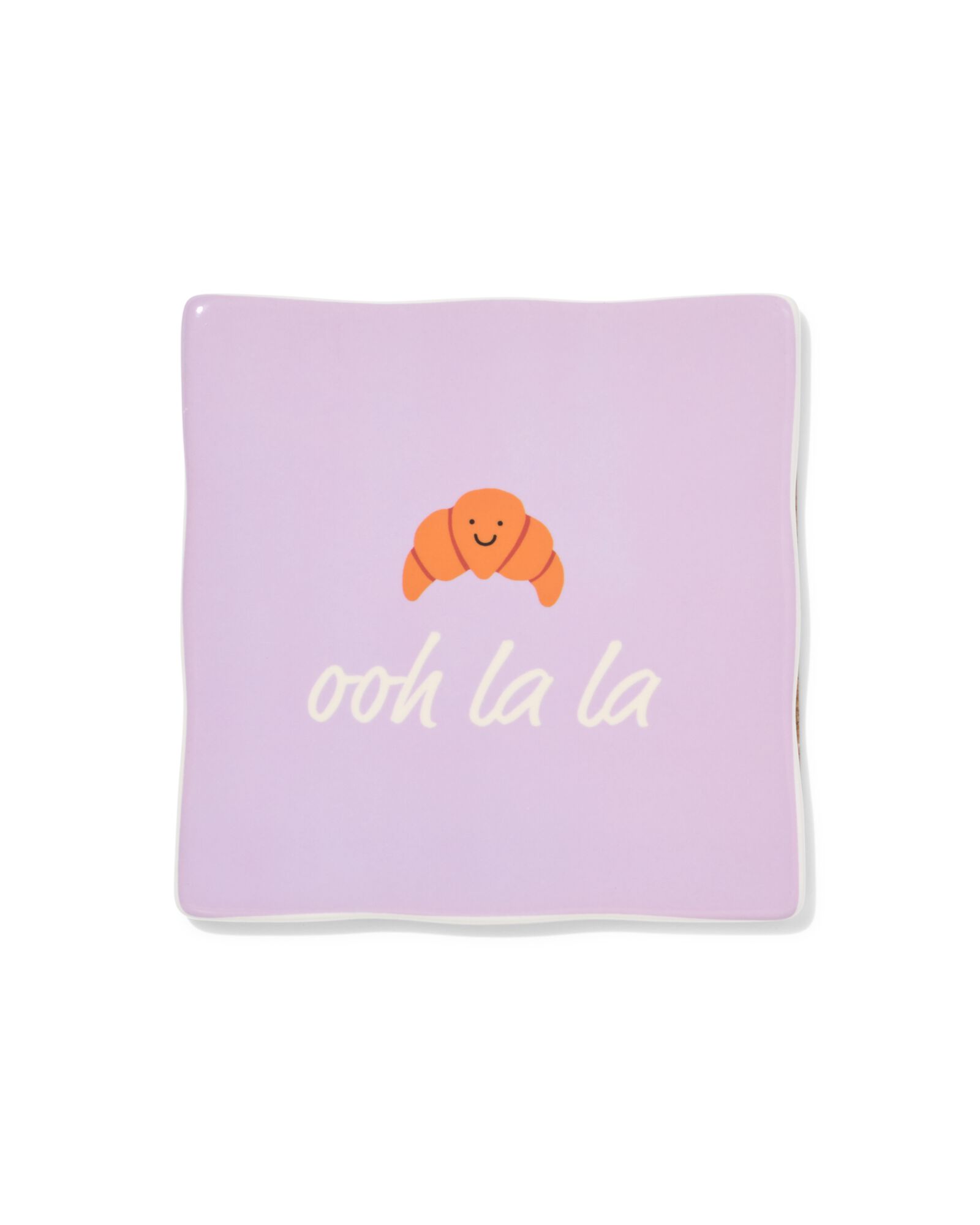 carreau 10x10 cm c&eacute;ramique croissant "ooh la la" violet - 61100286 - HEMA