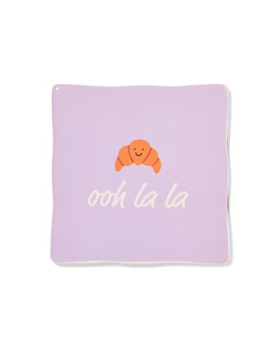carreau 10x10 cm c&eacute;ramique croissant "ooh la la" violet - 61100286 - HEMA