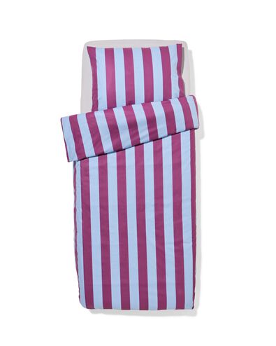 Bettbezug 140 &times; 200/220 cm, weiche Baumwolle, gestreift, blau-violett - 5720198 - HEMA
