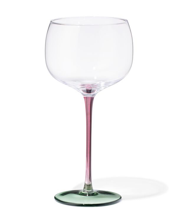 verre &agrave; vin 380ml verre rouge bordeaux avec du vert - 9401176 - HEMA