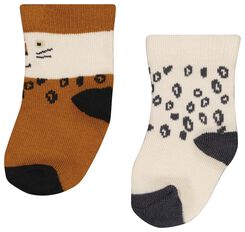 2 paires de chaussettes bébé avec bambou marron marron - 1000025165 - HEMA