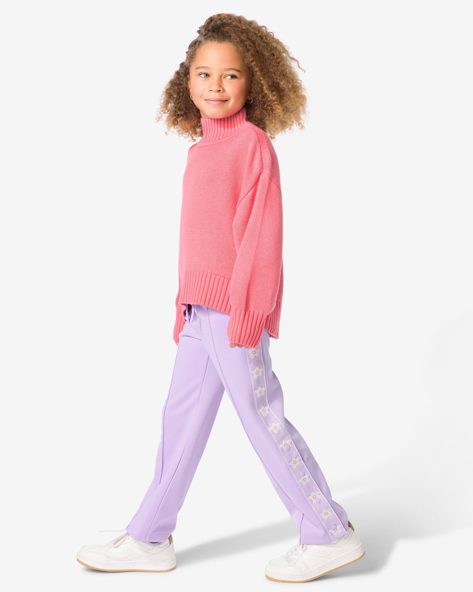 pantalon enfant coupe droite fleurs lilas - 30842617LILAC - HEMA
