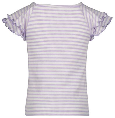t-shirt enfant rayures côtelé lilas - 1000023794 - HEMA
