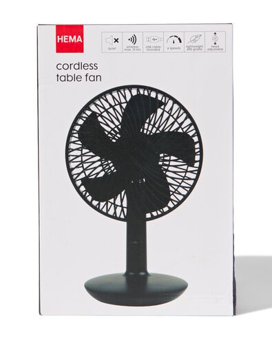 ventilateur de table sans fil silencieux Ø16cm noir mat - 80060031 - HEMA