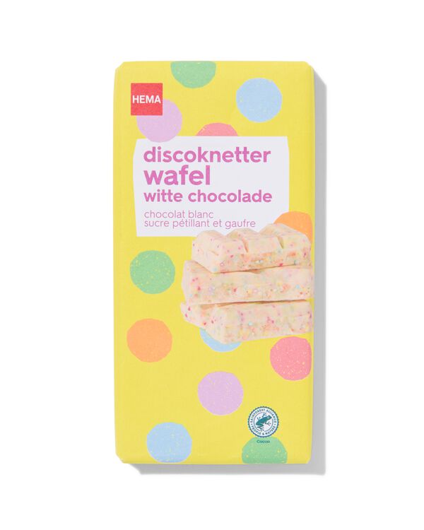 chocoladereep wit discoknetter wafel 180gram - 10350035 - HEMA