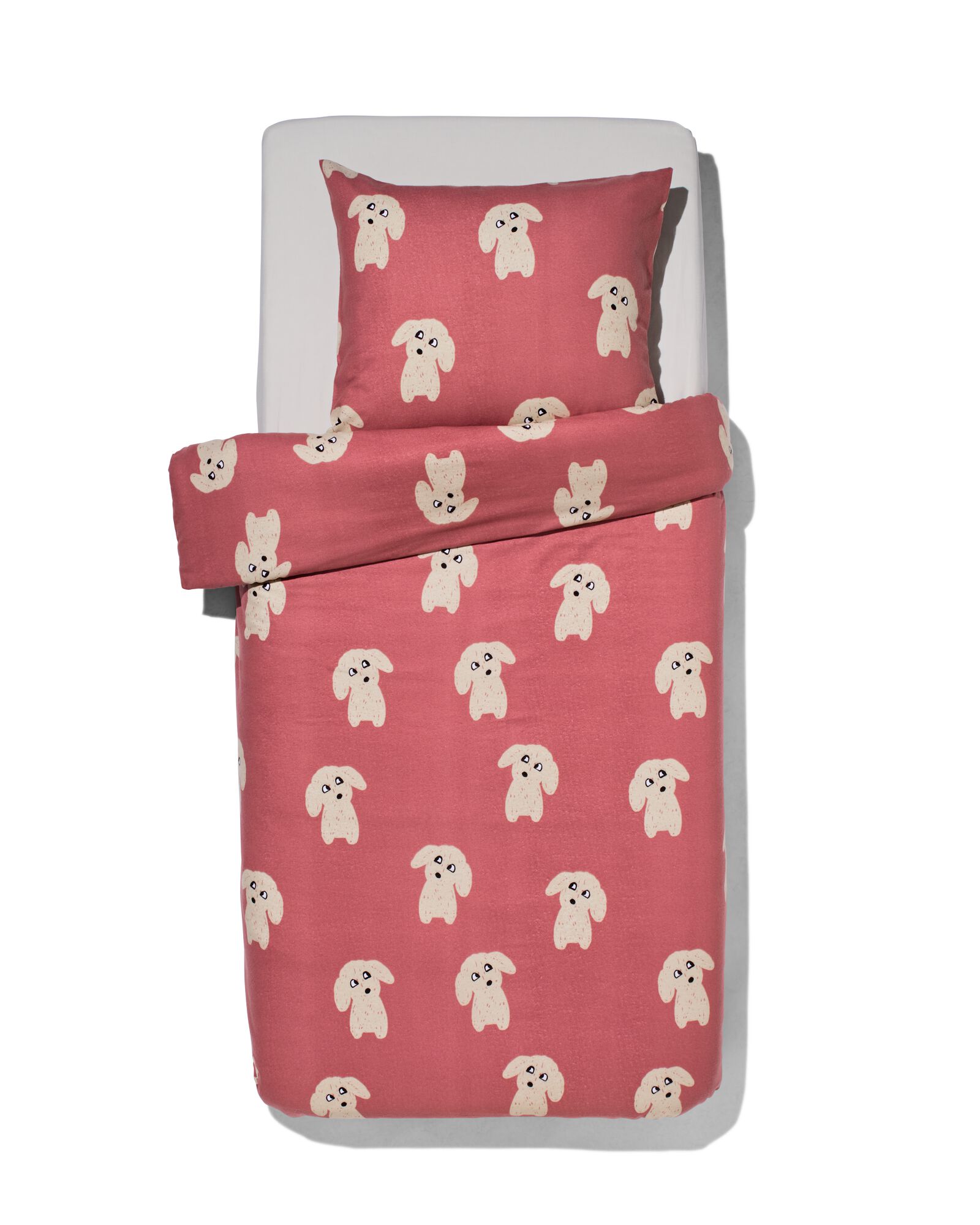 housse de couette enfant flanelle 140 x 200 chien rouge  - 5760091 - HEMA