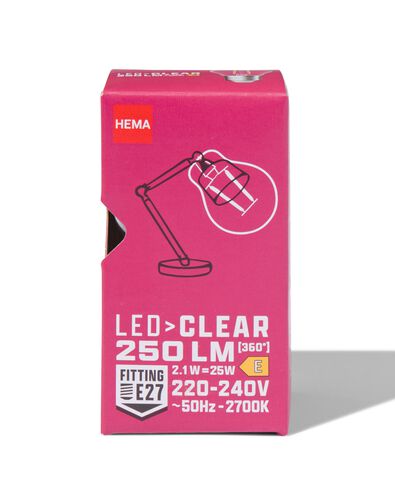 led kogel clear E27 2.1W 250lm - 20000047 - HEMA