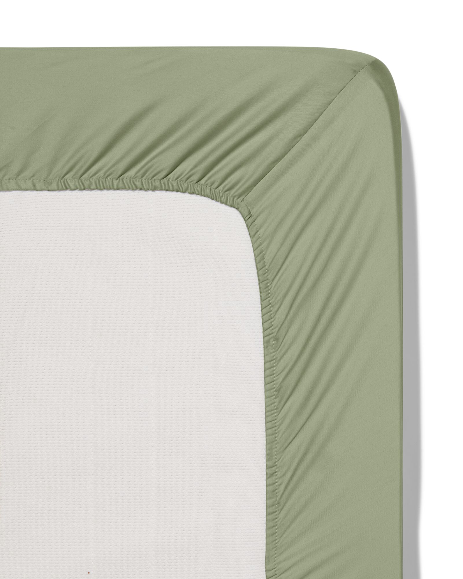 drap housse surmatelas 180x200cm coton doux vert - 5180085 - HEMA
