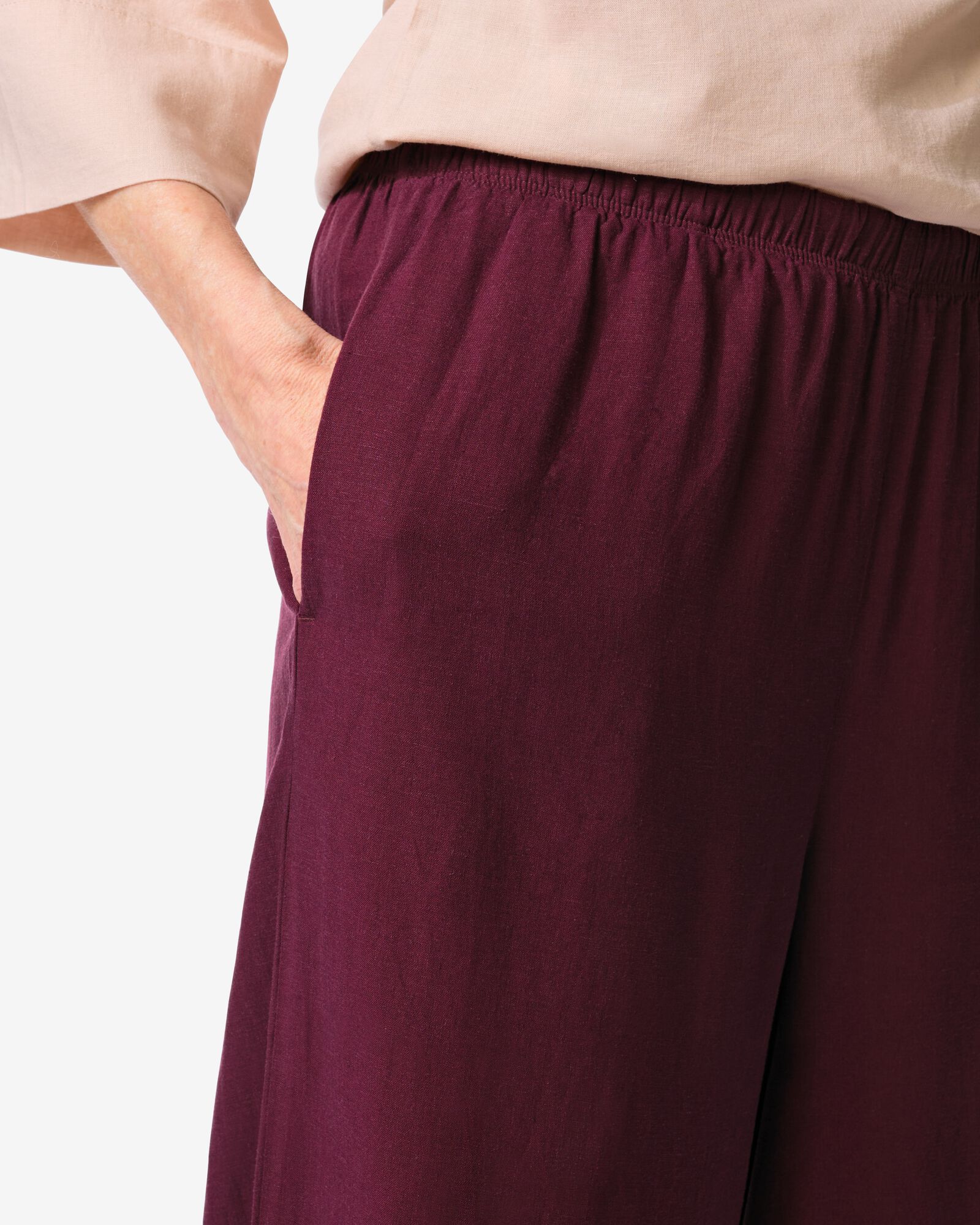 damesbroek Dawn wide fit bordeauxrood bordeauxrood - 36211460BURGUNDYRED - HEMA