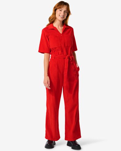 Damen-Jumpsuit Lena, Cord rot - 36289085RED - HEMA