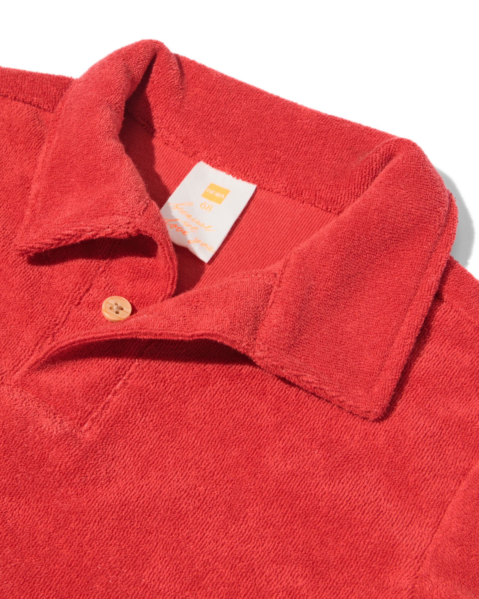 babypolo badstof rood rood - 33452320RED - HEMA