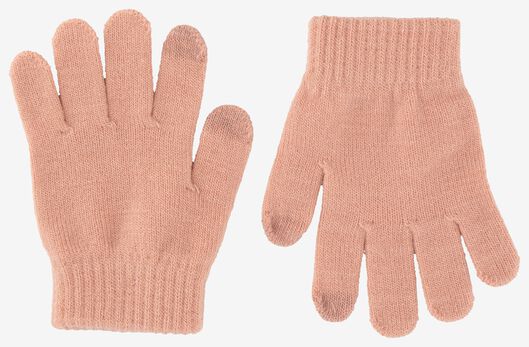 kinder handschoenen met touchscreen gebreid - 2 paar roze 98/116 - 16711531 - HEMA