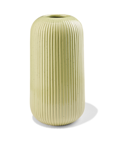 vase en faïence avec nervures Ø14x28 vert - 13323002 - HEMA