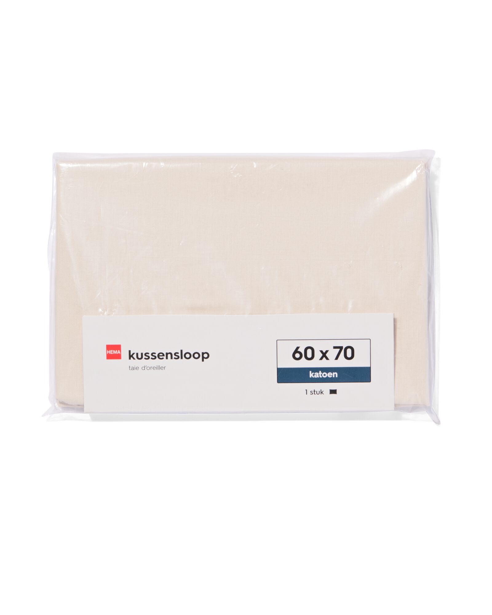 taie d'oreiller 60x70cm coton doux beige - 5130021 - HEMA