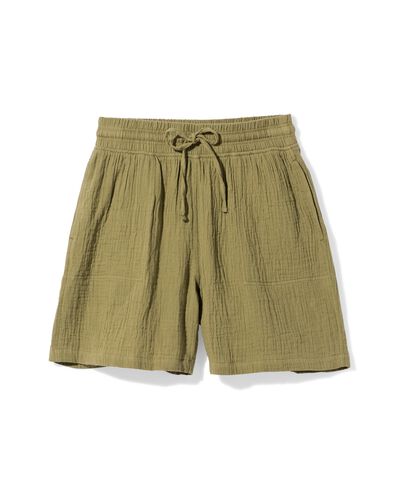 Damen-Shorts, entspannte Passform, Musselin gr&uuml;n gr&uuml;n - 36304210GREEN - HEMA