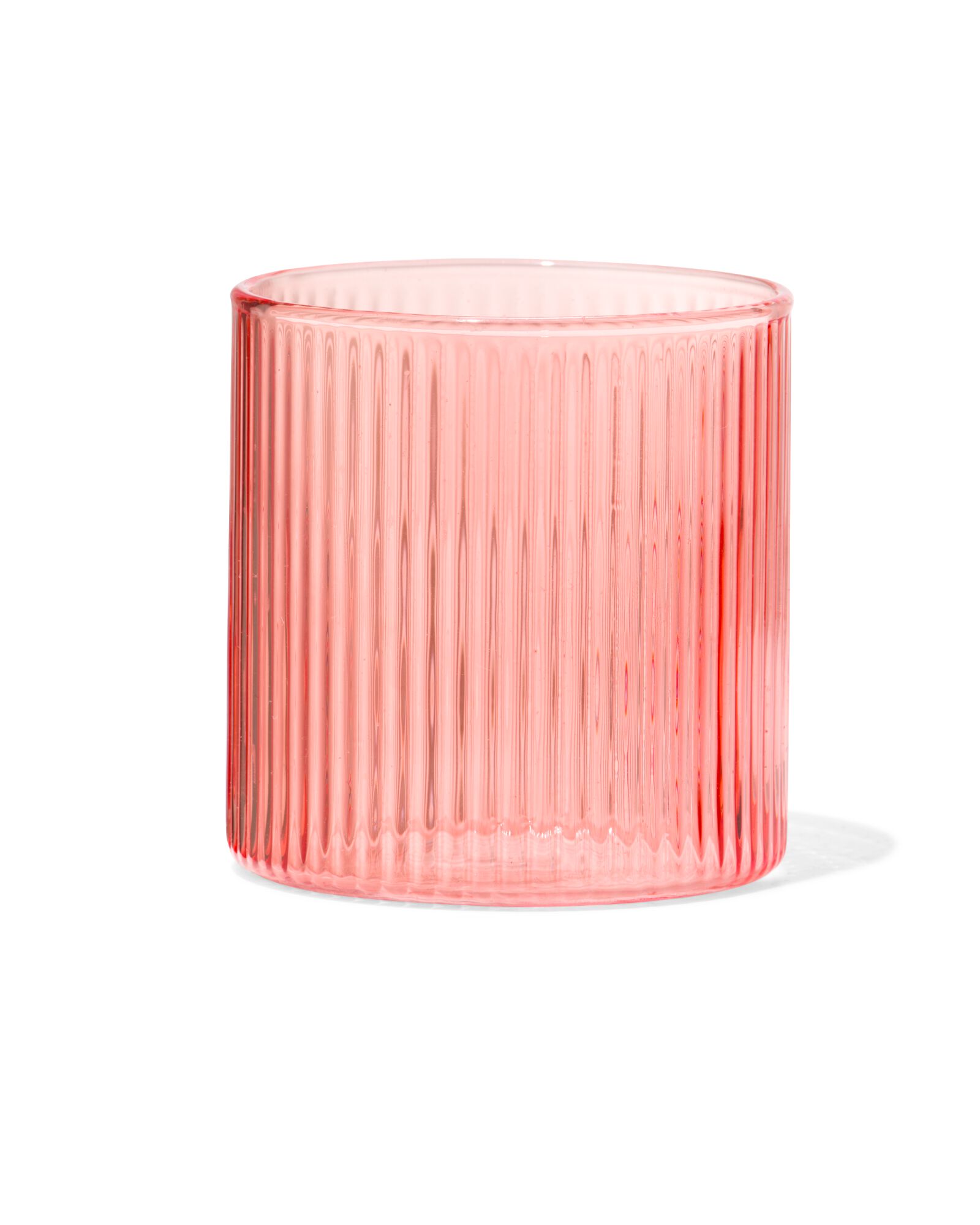verre pour bougie parfum&eacute;e ⌀6,5x6,5cm nervur&eacute; orange - 13507536 - HEMA