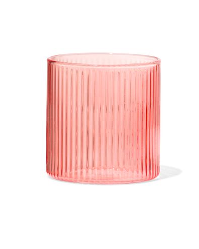 verre pour bougie parfum&eacute;e ⌀6,5x6,5cm nervur&eacute; orange - 13507536 - HEMA