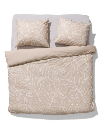 housse de couette - coton doux - feuilles sable - 1000025958 - HEMA