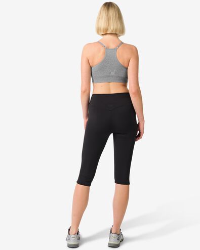 dames sportlegging capri zwart zwart - 36020327BLACK - HEMA