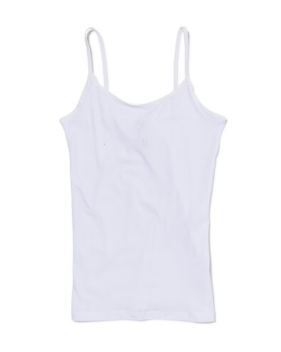 d&eacute;bardeur femme coton &agrave; bretelles spaghetti blanc - 1000002179 - HEMA