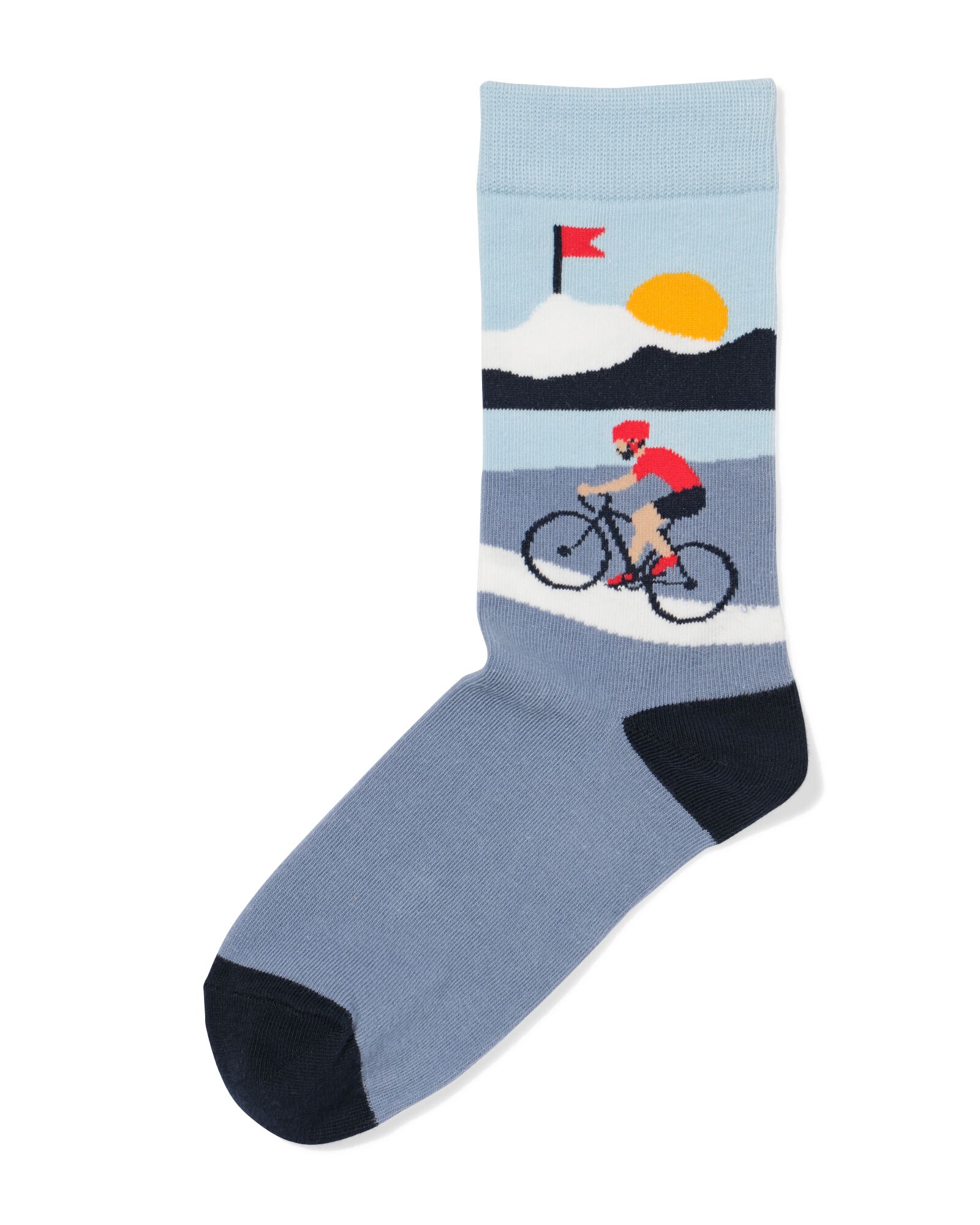 sokken voor volwassenen 'you can do it' middenblauw 35/38 - 4100256 - HEMA