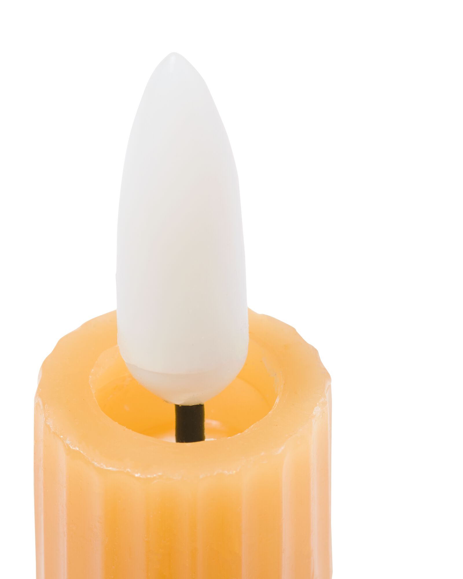 bougie nervur&eacute;e LED avec cire &Oslash;2.3x28.3 jaune ocre - 13550052 - HEMA