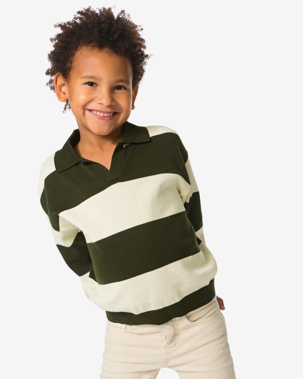 kindertrui fijngebreid strepen donkergrijs donkergrijs - 30710703DARKGREY - HEMA