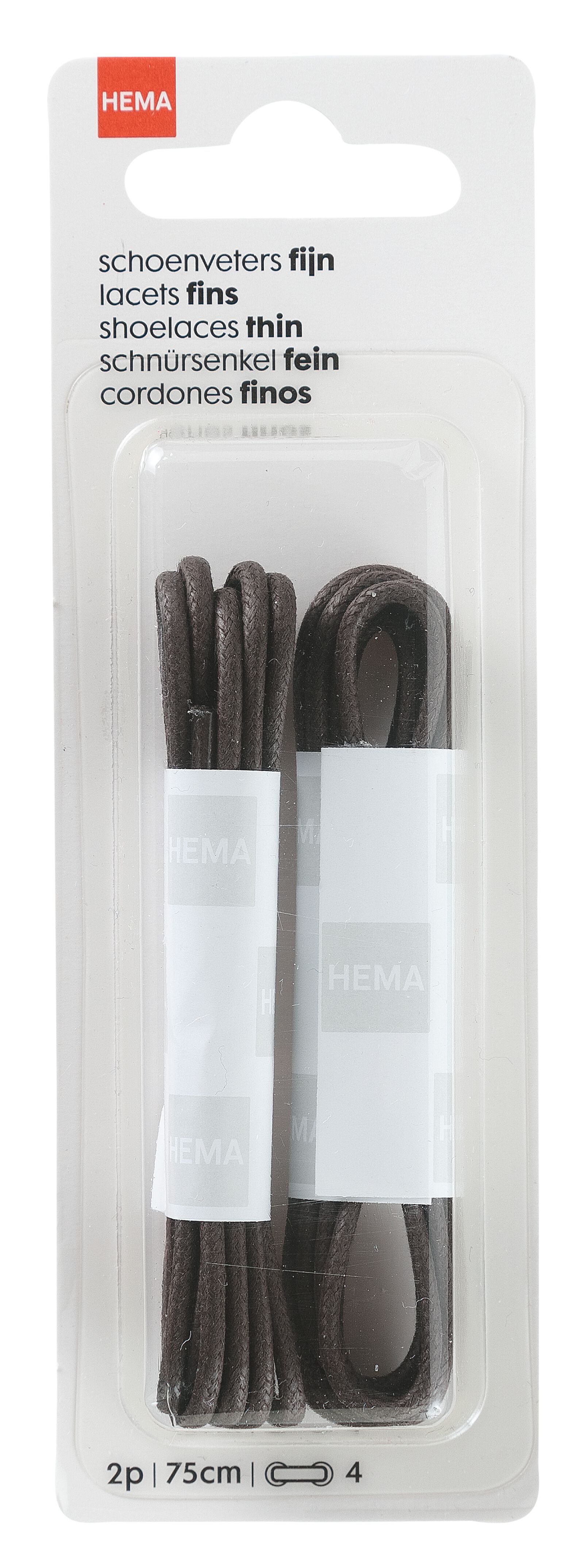 2-pak schoenveters fijn 75 cm - 20550324 - HEMA