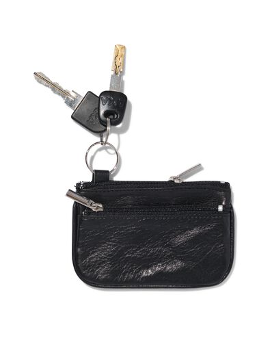 sleuteletui leer zwart - 18140007 - HEMA