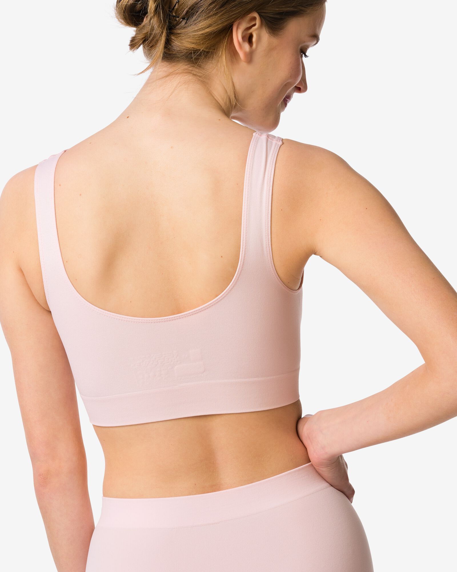 niet voorgevormde top zonder beugel naadloos lichtroze - 21805760LIGHTPINK - HEMA