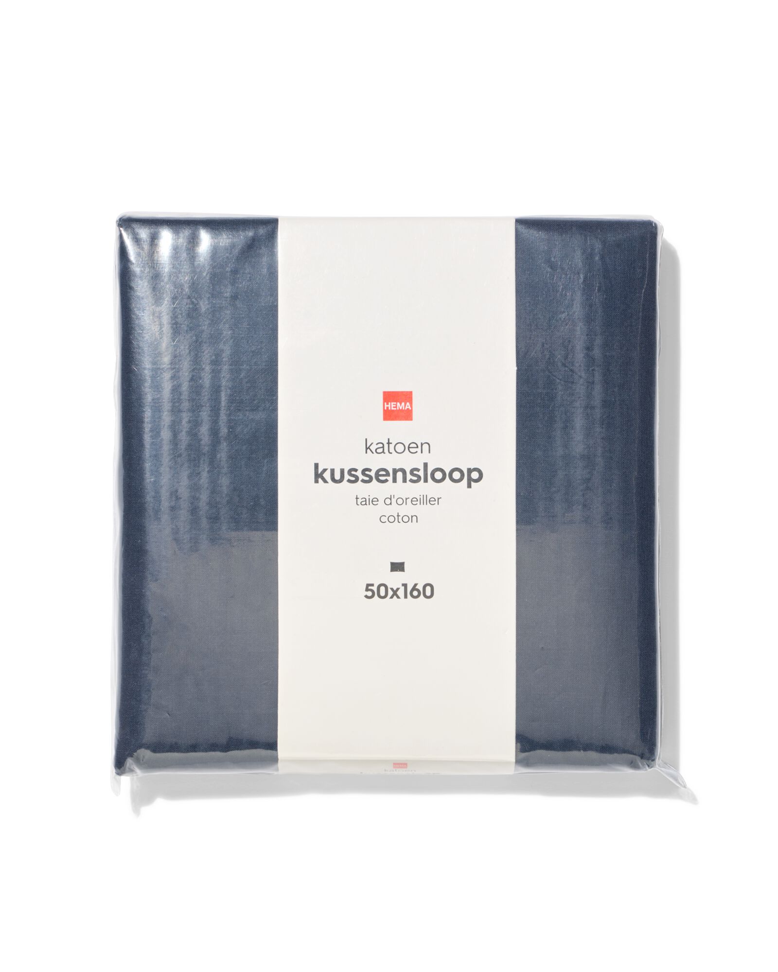 taie d'oreiller 50x160 cm coton doux bleu fonc&eacute; - 5180009 - HEMA