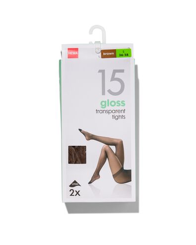 2 collants 15 deniers marron marron - 1000001158 - HEMA